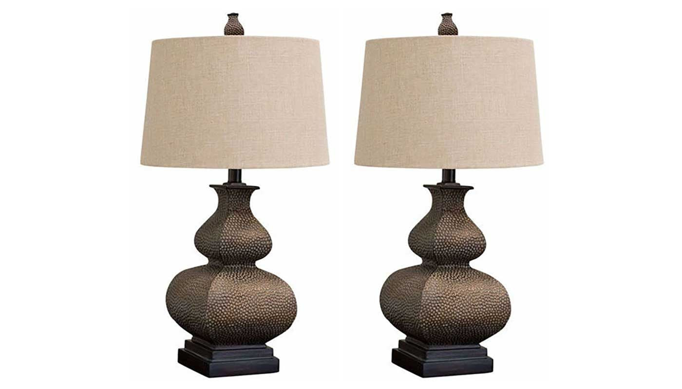 Hammered Bronze Table Lamp - Set of 2
