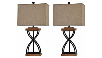 Black Metal Table Lamp - Set of 2