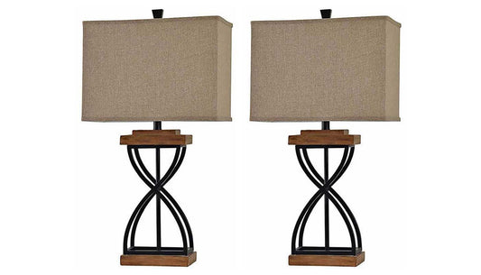 Black Metal Table Lamp - Set of 2