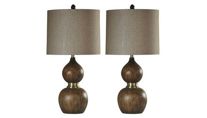 Mizoram Antique Brass Table Lamp - Set of 2