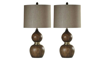 Mizoram Antique Brass Table Lamp Set of 2