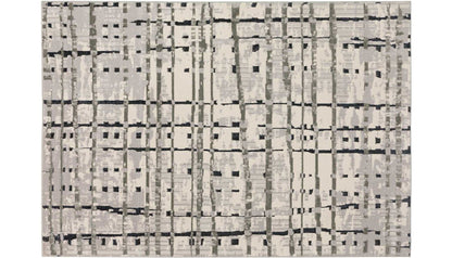 Karma White Grey 8 x 10 Rug